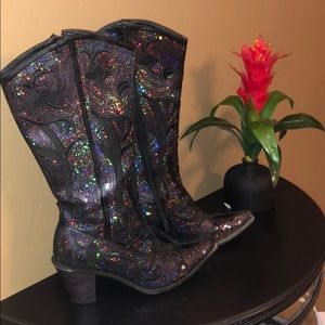 Sequined cowboy boots